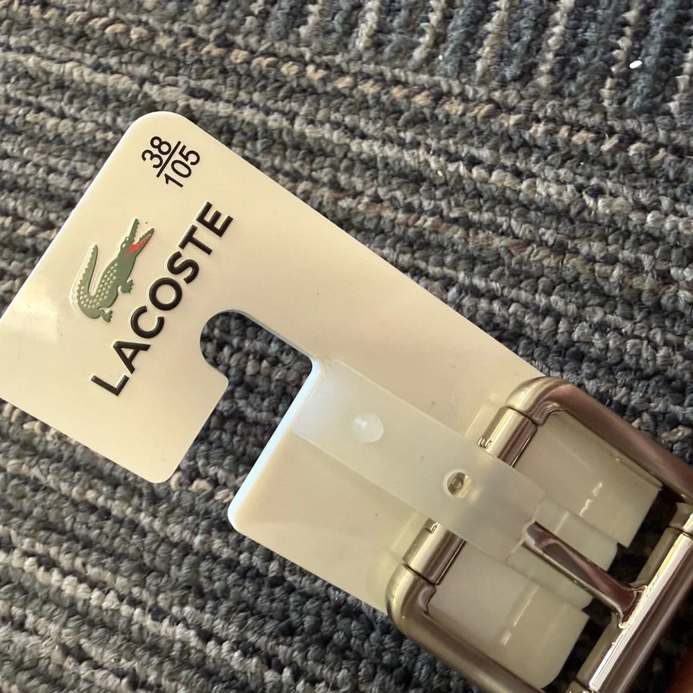 Lacoste Brown Leather Belt with Logo